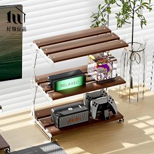 高品質竹木不銹鋼露營居家兩用折疊收納置物架