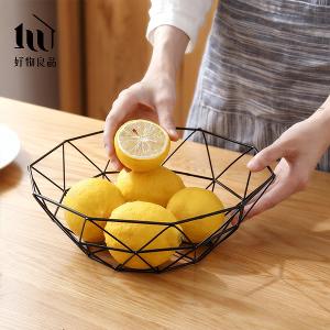 《三角形織紋矮款》客廳裝飾藝術金屬鏤空收納置物零食水果網籃