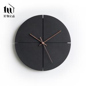 日本設計環保再生材黑色系靜音掛鐘
