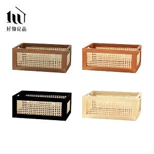 日式木質編織多功能手提置物箱儲物收納籃(4款任選)