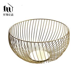 《經典圓盆》客廳裝飾藝術金屬鏤空收納置物零食水果網籃