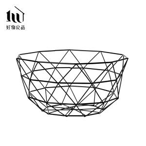 《三角形織紋高款》客廳裝飾藝術金屬鏤空收納置物零食水果網籃