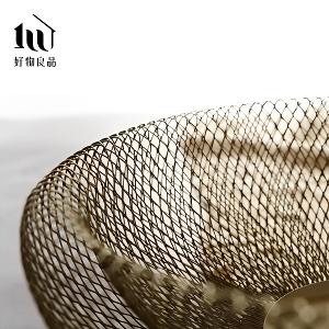 《雙層網狀》客廳裝飾藝術金屬鏤空收納置物零食水果網籃
