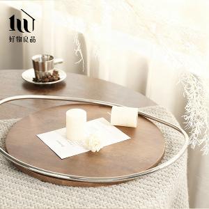 304不銹鋼原木鏡面擺飾配件咖啡托盤