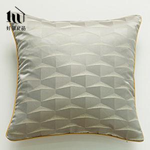 方形_奢華絲滑金邊幾何提花抱枕套｜立體金邊包邊 隱形拉鍊 耐磨不起球