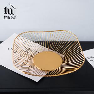 《花邊形矮款》客廳裝飾藝術金屬鏤空收納置物零食水果網籃