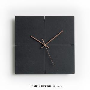 日本設計環保再生材黑色系靜音掛鐘