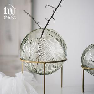 北歐手工圓型玻璃球形花瓶