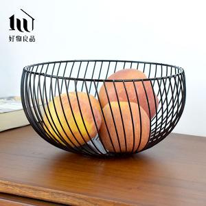 《經典圓盆》客廳裝飾藝術金屬鏤空收納置物零食水果網籃