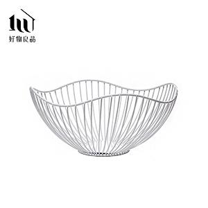 《花邊形高款》客廳裝飾藝術金屬鏤空收納置物零食水果網籃