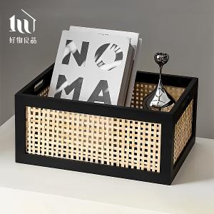 日式木質編織多功能手提置物箱儲物收納籃(4款任選)