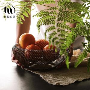 《雙層網狀》客廳裝飾藝術金屬鏤空收納置物零食水果網籃