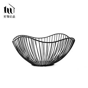 《花邊形高款》客廳裝飾藝術金屬鏤空收納置物零食水果網籃
