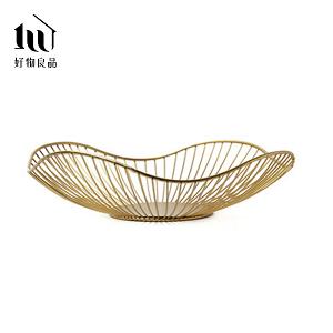 《花邊形矮款》客廳裝飾藝術金屬鏤空收納置物零食水果網籃