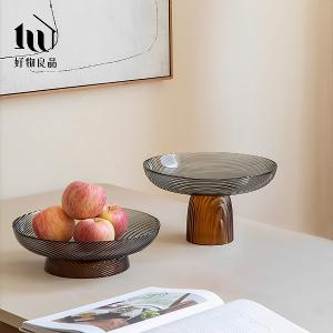 北歐撞色玻璃果盤零食擺盤(3色任選)