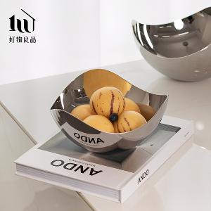 304不銹鋼拋光鏡面水果飾品鑰匙收納金屬盆