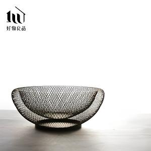 《雙層網狀》客廳裝飾藝術金屬鏤空收納置物零食水果網籃