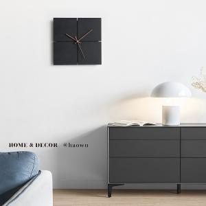 日本設計環保再生材黑色系靜音掛鐘