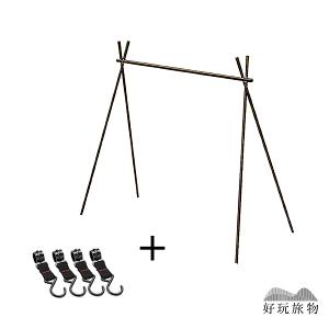 單層_鋁合金戶外露營折疊收納三角置物露營架 (附掛勾)