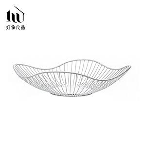《花邊形矮款》客廳裝飾藝術金屬鏤空收納置物零食水果網籃