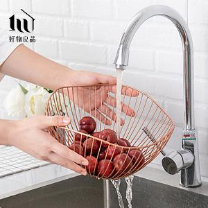 《花邊形高款》客廳裝飾藝術金屬鏤空收納置物零食水果網籃