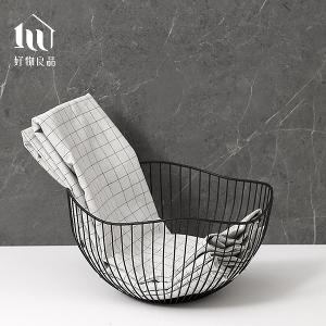 《花邊形高款》客廳裝飾藝術金屬鏤空收納置物零食水果網籃