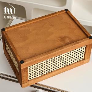 日式木質編織多功能手提置物箱儲物收納籃(4款任選)