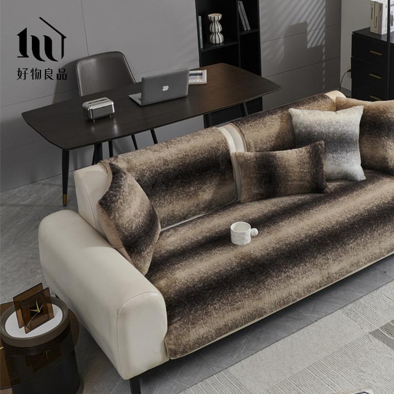 可洗可烘加厚加大高密度仿兔毛沙發墊(高質感輕奢絨紋)