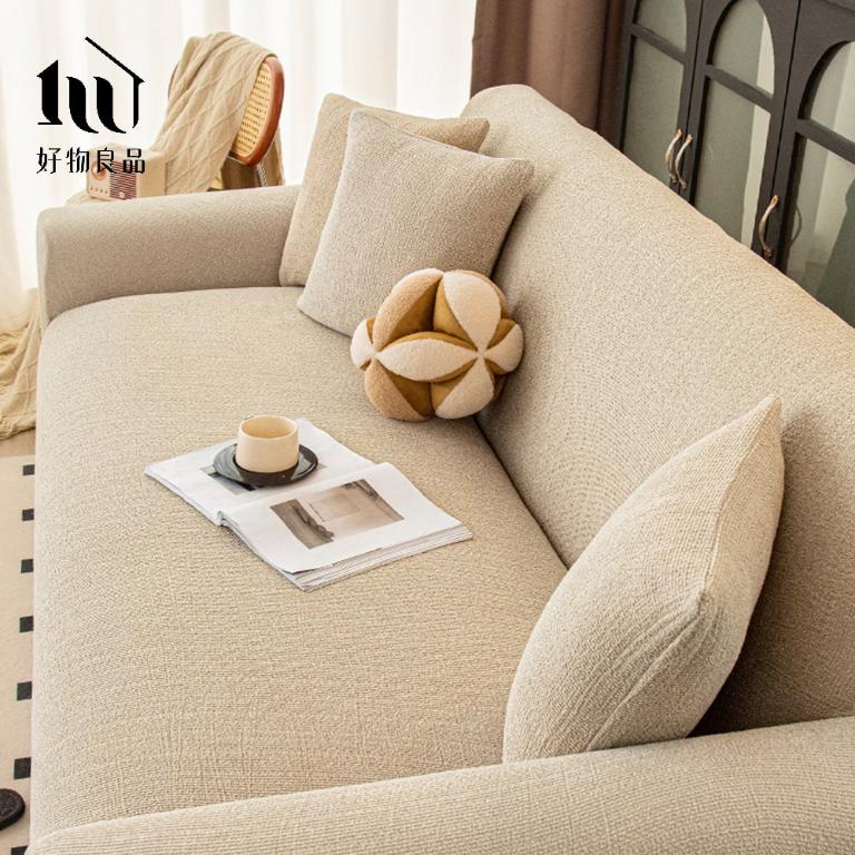 仿亞麻雪尼爾防貓抓四季通用高彈力全包式沙發罩｜贈抱枕套*1+泡棉條