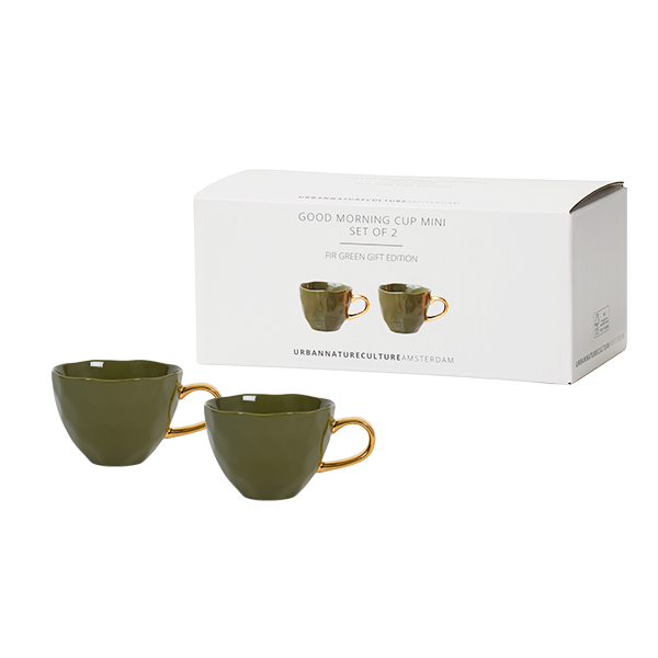 UNC斯特丹 | 早安系列咖啡杯兩入禮盒 | 墨綠