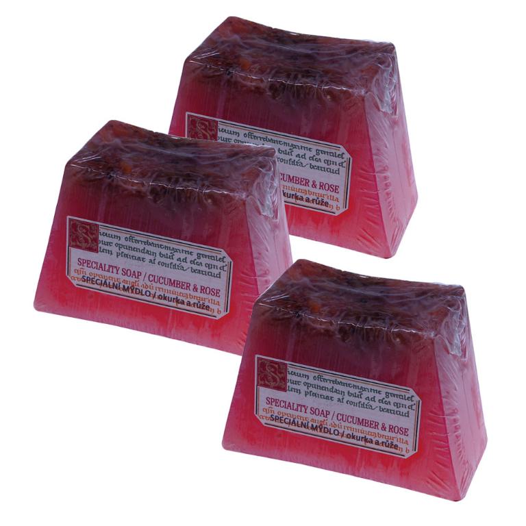 菠丹妮 玫瑰&小黃瓜雙梯手工皂125gx3