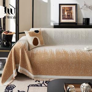 日式高品質雪尼爾短絨沙發墊蓋巾-富士山嵐