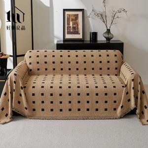 日式高品質雪尼爾短絨沙發墊蓋巾-時光韻格