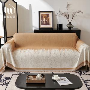 日式高品質雪尼爾短絨沙發墊蓋巾-富士山嵐