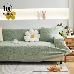 短毛保暖系列《抹茶綠》防貓抓系列高彈力立體提花彈力沙發罩｜贈抱枕套*1+泡棉條