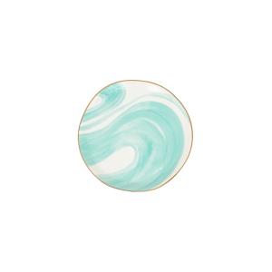 UNC斯特丹 | 手繪波浪咖啡杯盤禮盒(雙入)-寶石綠