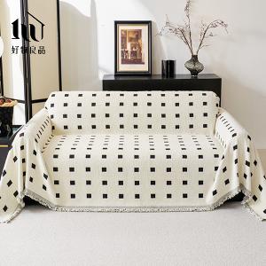 日式高品質雪尼爾短絨沙發墊蓋巾-時光韻格