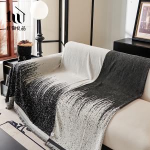 日式高品質雪尼爾短絨沙發墊蓋巾-富士山嵐