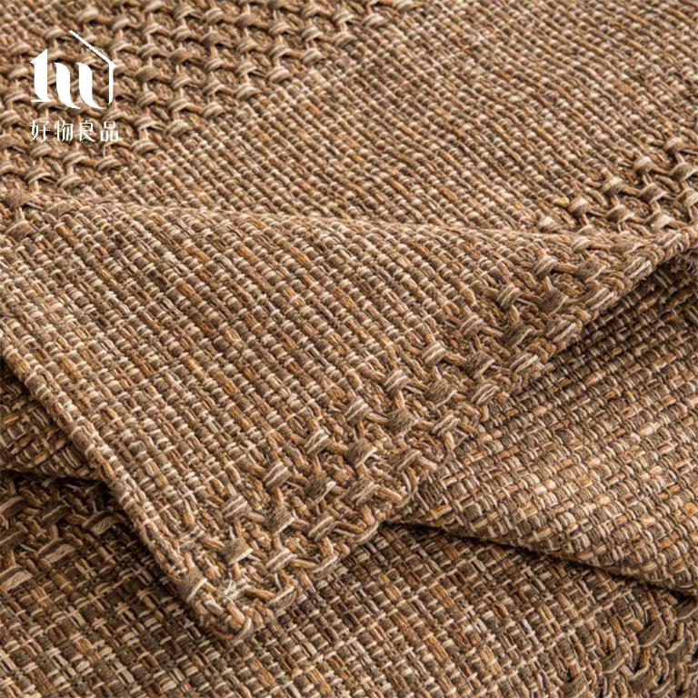 《棕褐麻花》日系簡約棉麻編織紋防滑防貓抓沙發墊組合