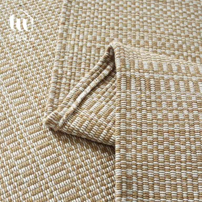 《米杏編織》日系簡約棉麻編織紋防滑防貓抓沙發墊組合