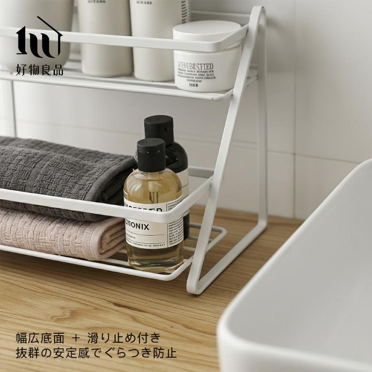 居家收納雙層鐵藝置物架廚房調味罐浴室收納架 桌面整理架