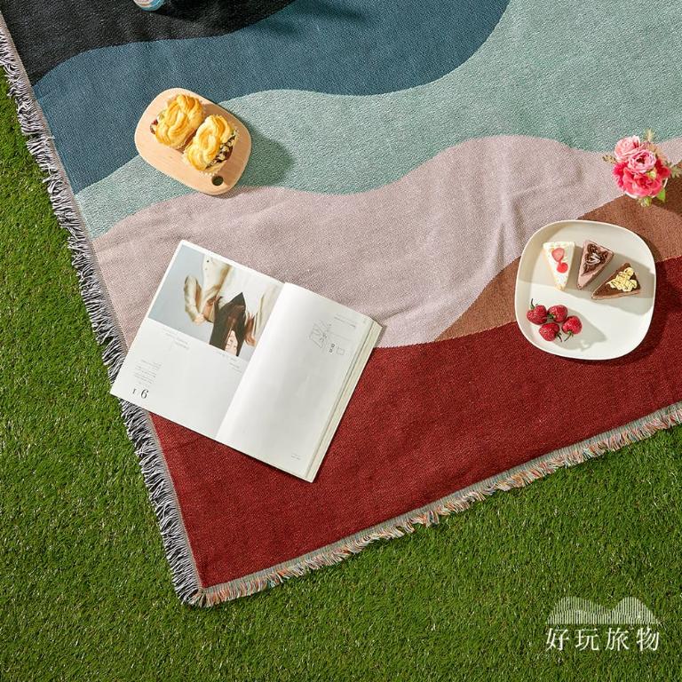 《印象沙丘》獨家設計棉麻編織防水防髒野餐露營地墊