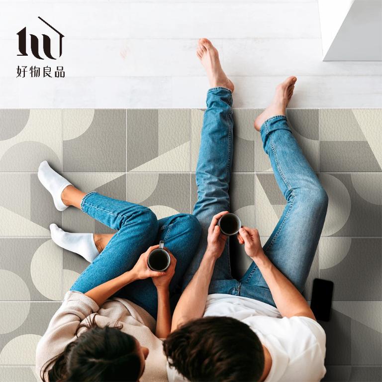 《摩卡彩磚》設計款頂級可剪裁防油防水減壓皮革廚房地墊