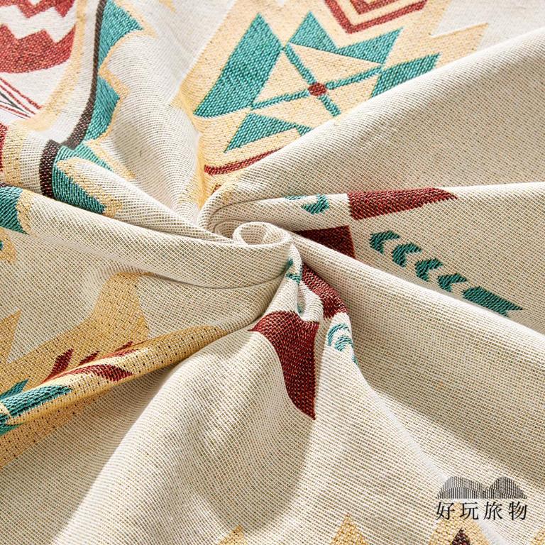 《提瓦納庫圖騰》獨家設計棉麻編織防水防髒野餐露營地墊