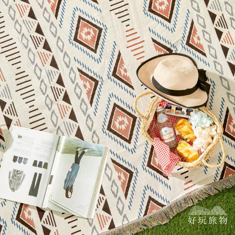 《亞馬遜圖騰》獨家設計棉麻編織防水防髒野餐露營地墊