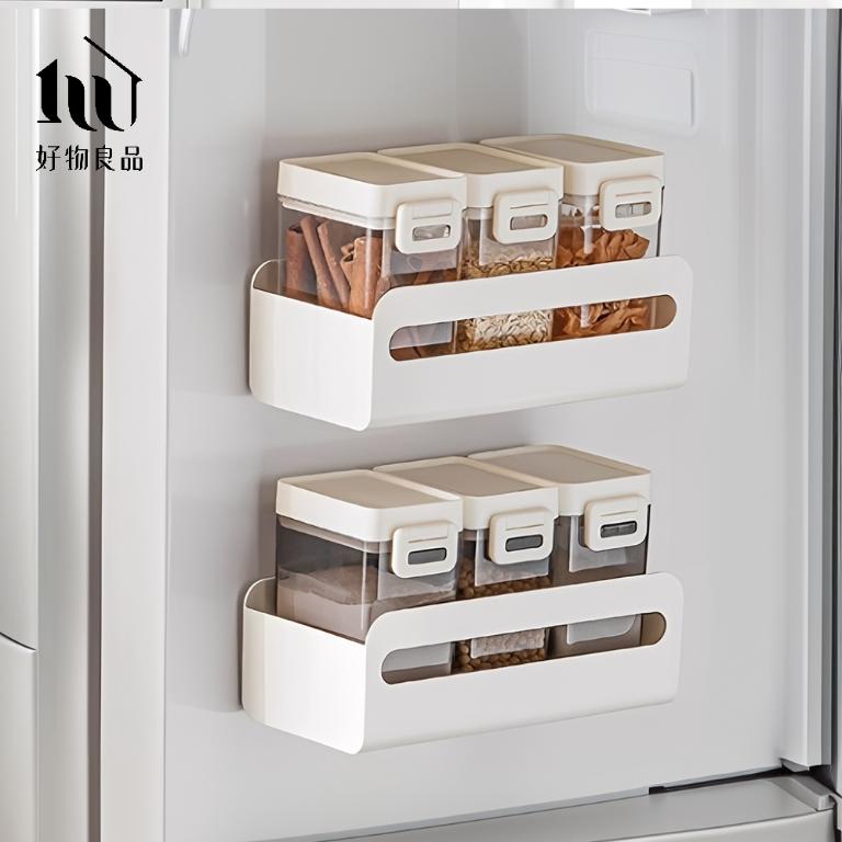 三入組_磁吸式冰箱收納架廚房紙巾盒 濕紙巾收納磁鐵掛架