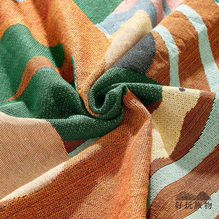 《彩繪叢林》獨家設計棉麻編織防水防髒野餐露營地墊