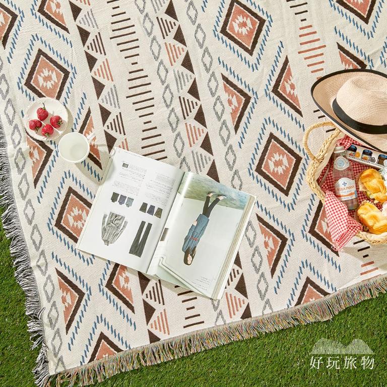 《亞馬遜圖騰》獨家設計棉麻編織防水防髒野餐露營地墊