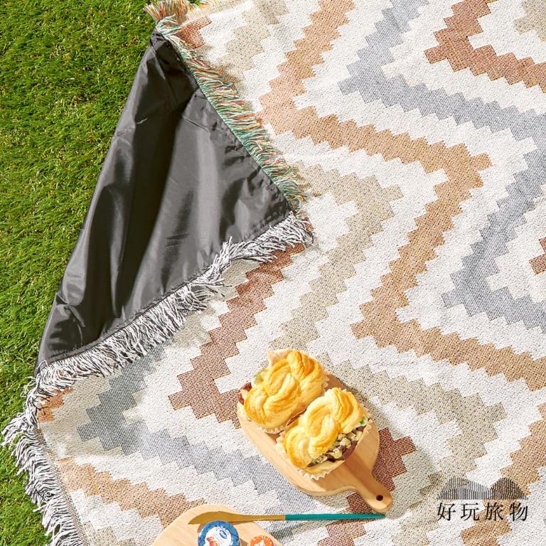 《加州海岸》獨家設計棉麻編織防水防髒野餐露營地墊