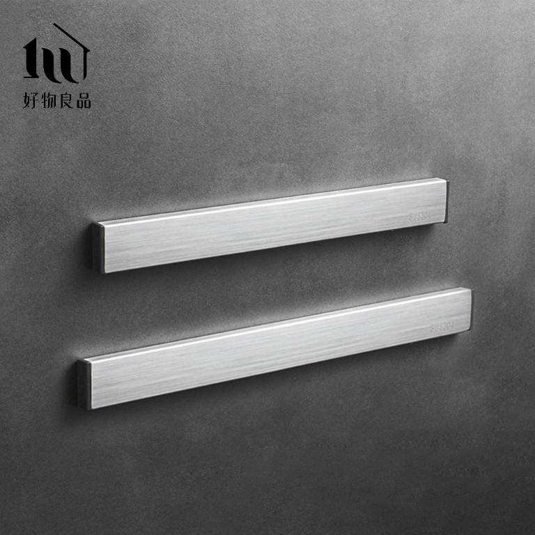 304不鏽鋼免打孔壁掛式廚房用具磁吸刀架(30cm、40cm、50cm)銀色款式